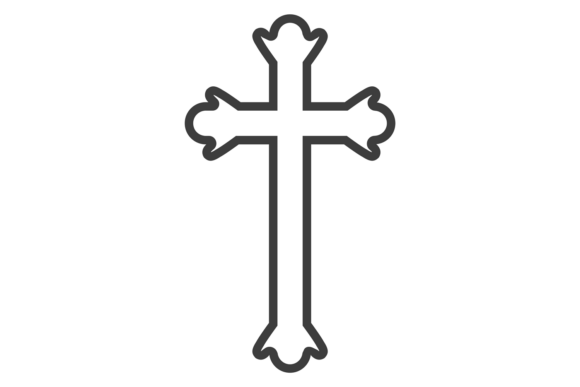 Christ Cross Line Icon for Embroidery Projects