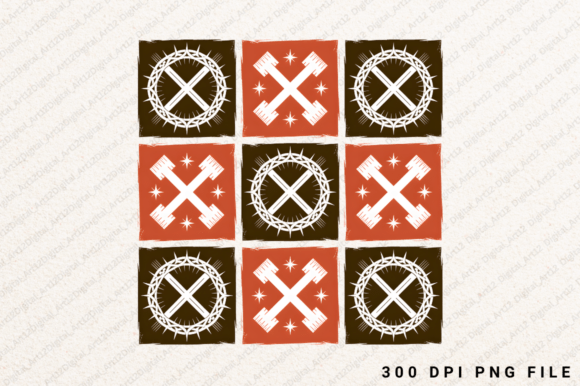 Crown of Thorns Cross– Faith Grid Design