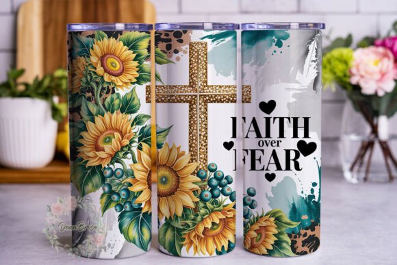 Faith over Fear Sunflowers 20oz Tumbler
