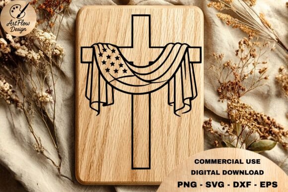 Patriotic Cross Flag SVG: A Faithful and Functional Embroidery Design