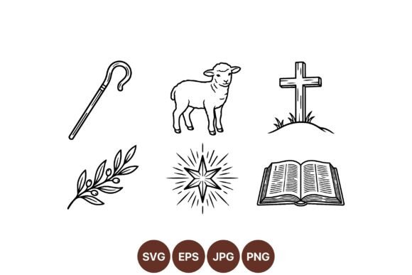 Religious Icon Svg Clipart Pack Review: Faith in Black Line Art