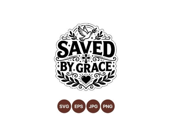 Saved by Grace Faith Design: A Monochrome Embroidery Masterpiece for Real Projects